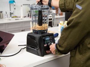 Peanut butter being made in the Vitamix Ascent 3500