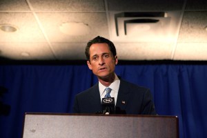 NEW YORK, NY - JUNE 06:  Rep. Anthony Weiner (D-NY) admits to sending a lewd Twitter photo of himself to a woman and then lying about it during a press conference at the Sheraton Hotel on 7th Avenue on June 6, 2011 in New York City. Weiner said he had not met any of the women in person but had numerous sexual relationships online while married.  (Photo by Andrew Burton/Getty Images)