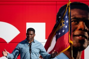 UNITED STATES - NOVEMBER 4: Senate candidate Herschel Walker speaks during his campaign rally in Newton, Ga., on Friday, November 4, 2022. Walker is challenging Sen. Raphael Warnock, D-Ga., for his Senate seat. (Bill Clark/CQ-Roll Call, Inc via Getty Images)