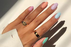 multicolored pastel nails