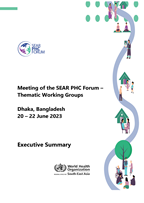 Meeting of the SEAR PHC Forum – Thematic Working Groups cover page