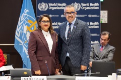 WHO Director-General Dr Tedros Adhanom Ghebreyesus with Ms Saima Wazed as she is appointed as RD SEAR at 154EB