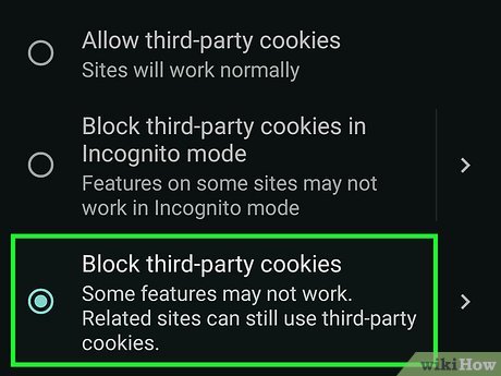 Step 6 Select "Allow cookies" to Off.