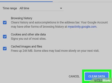 Step 8 Click CLEAR BROWSING DATA.