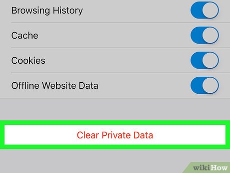 Step 6 Tap Clear Private Data (iPhone) or Clear Data (Android).