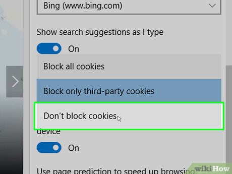 Step 6 Nhấp Don't block cookies (Không chặn cookies).