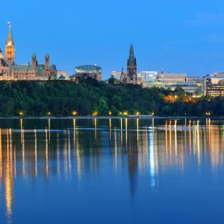 Ottawa Canada skyline at night 