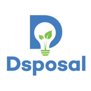 A lightbulb shape with plant leaves in the centre. Text below reads "Dsposal"