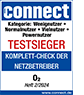 Siegel connect Komplett-Check der Netzbetreiber: o2 Testsieger Wenignutzer, Normalnutzer, Vielnutzer, Powernutzer