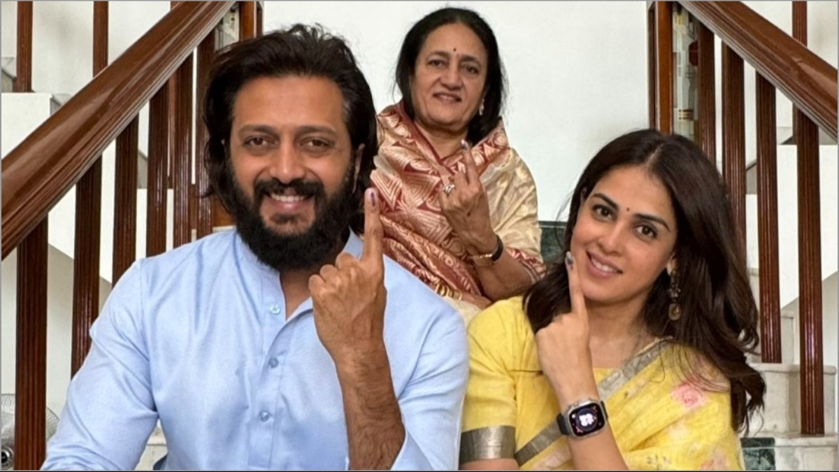 Riteish Deshmukh, wife Genelia D'Souza cast votes in Latur.