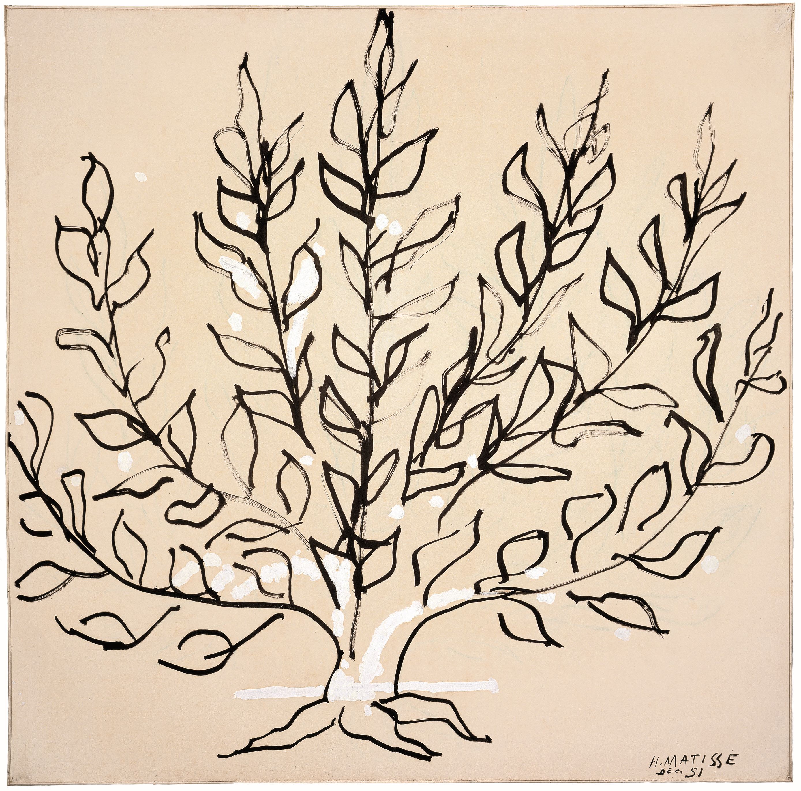 Henri Matisse, Le Buisson, 1951, encre et gouache sur papier, 149 x 149 cm.