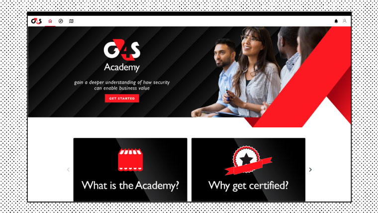 Homepage example of the G4S website on the Intellum Platform