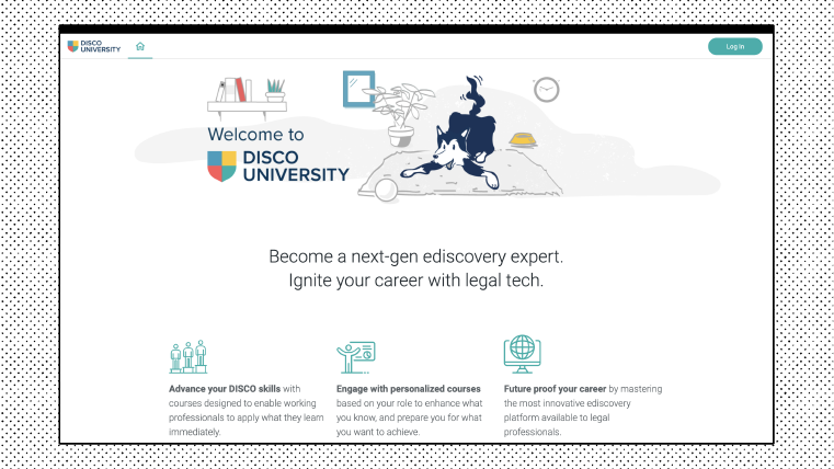 Homepage example of the DISCOs website on the Intellum Platform