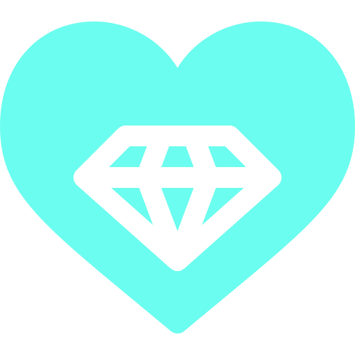Blue heart containing a diamond