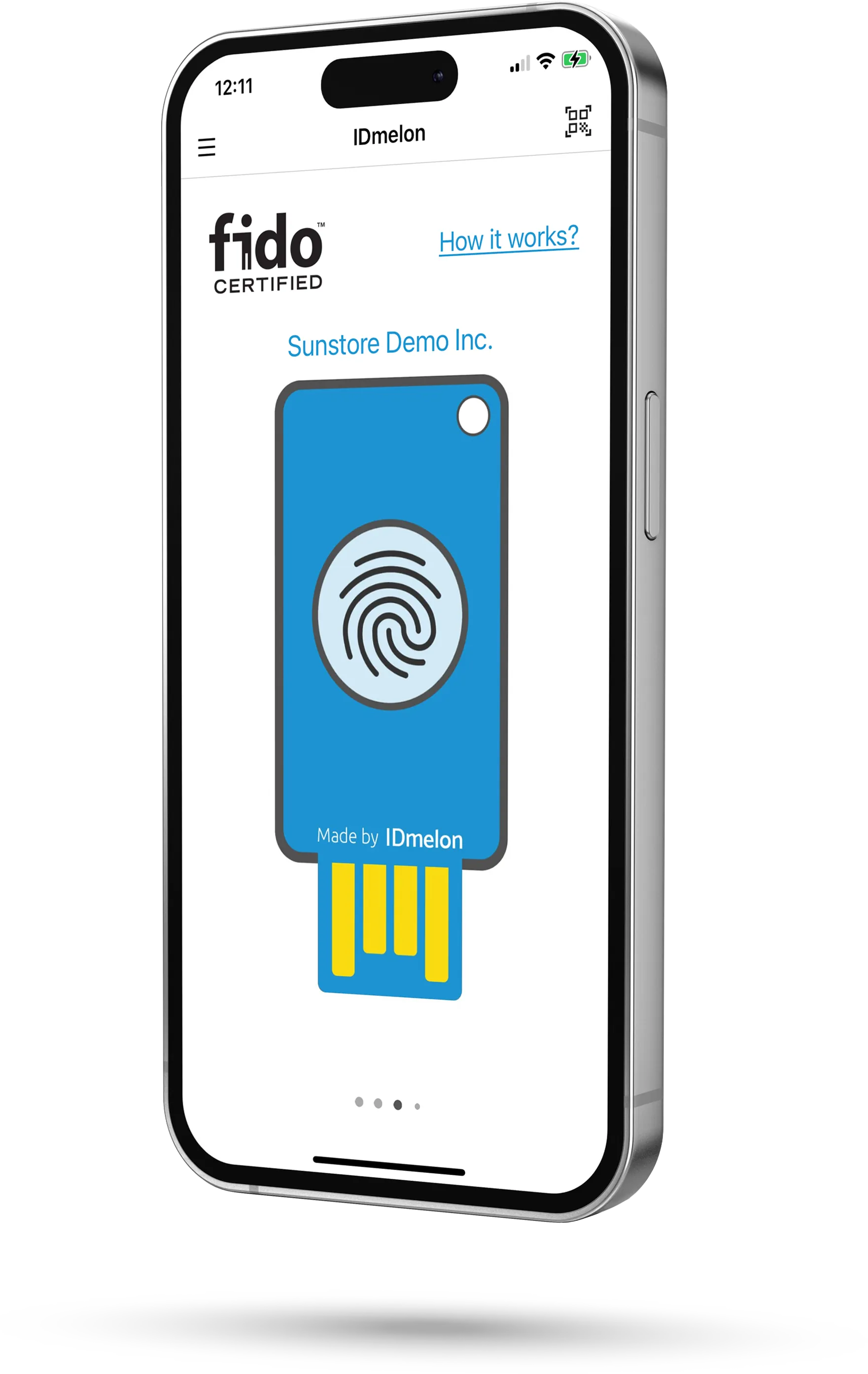 Mobile with IDmelon Authenticator app on its Screen