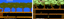 The differences between the versions are apparent from the start. Left: Atari 800, right C64.