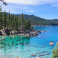 Lake Tahoe's see-to-the-bottom, turquoise waters sparkle in the summertime