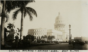 96-07-08-alb11-117, El Capitolio in Havana served as Cuba's Capitol from its completion in 1929 until after the Cuban Revolution of 1959. This photograph was taken in 1934