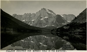 96-07-08-alb10-170, A scene in Glacier National Park, Montana, showing Lake Josephine and McCloud Mountain, c. 1935