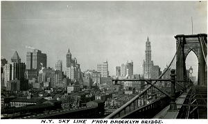 96-07-08-alb09-144, A view of New York City's skyline, as seen from the Brooklyn Bridge, 1934