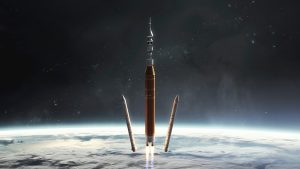 illustration of Artemis missions and SLS rocket stages