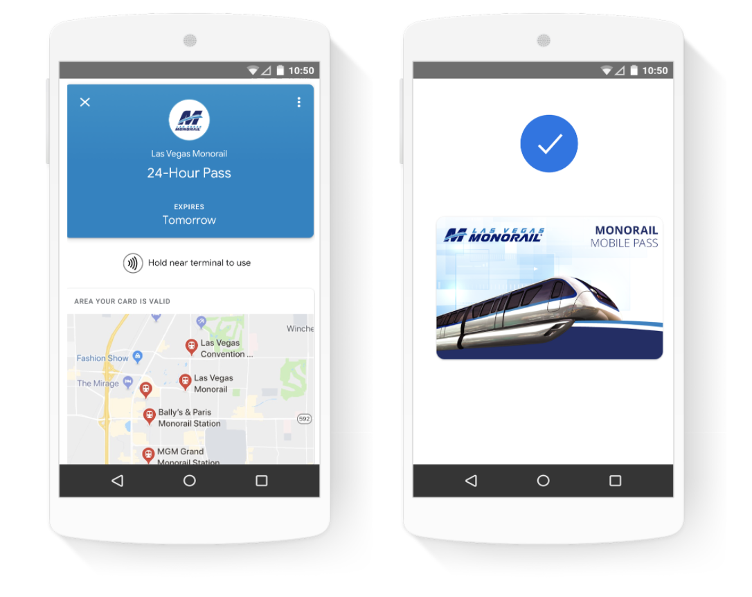 transit and prepaid tickets or passes on Google Pay