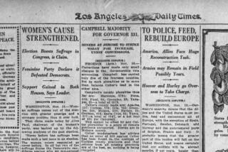 Los Angeles Daily Times front page, Nov. 11, 1918