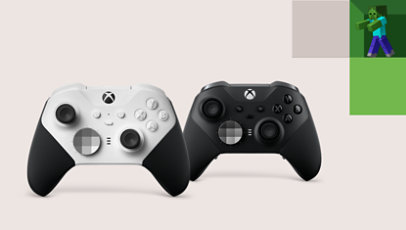 Un controller wireless Xbox Elite Series 2 bianco - Core e un controller wireless Xbox Elite Series 2 nero