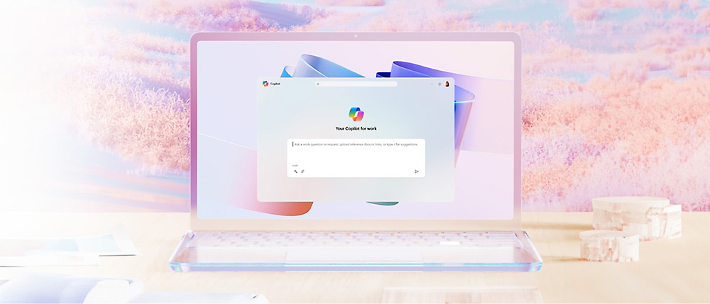 En datorskärm med en vit, lila och blå bakgrund