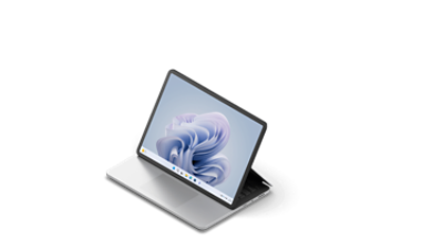 A three quarter view of Surface Laptop Studio 2 in Platinum.