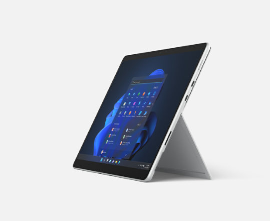 Surface Pro 8 pour les entreprises couleur platine.