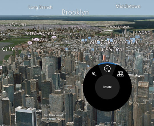 Dial interface on Windows Maps.