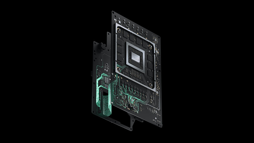 Xbox Series X split motherboard component.