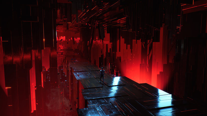 Eine Videospielfigur, die durch eine dunkle Höhle navigiert.