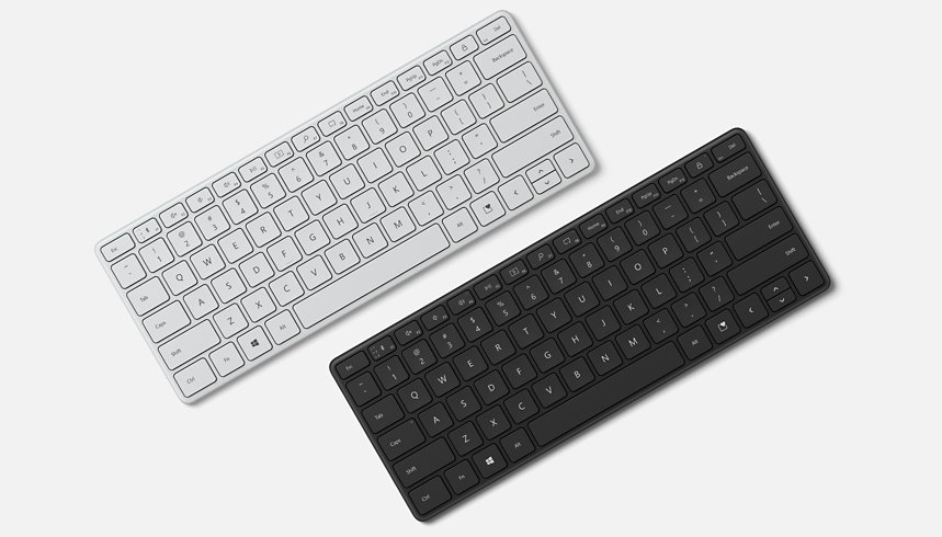 Top down view of Surface Keyboards in glacier and black