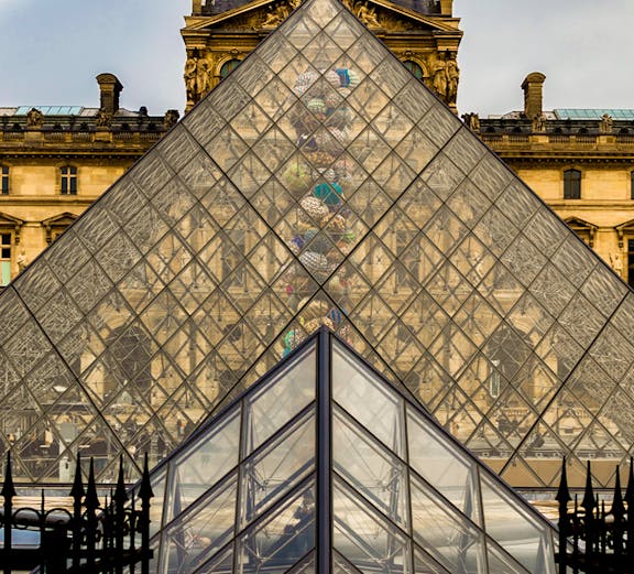 Glass Pyramid of Louvre Museum in Paris