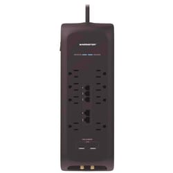 Monster Just Power It Up 6 ft. L 8 outlets Surge Protector w/USB Black 2160 J