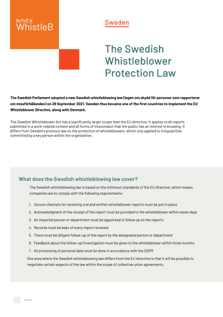 The Swedish Whistleblowing Law