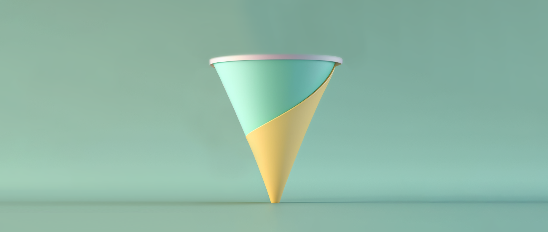Illustration of a paper cone representing the concept of a CRO funnel