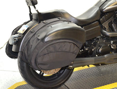 Leather Saddlebag on Harley Davidson Dyna Motorcycle