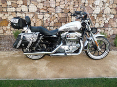Leather Saddlebag on Harley Davidson Sportster