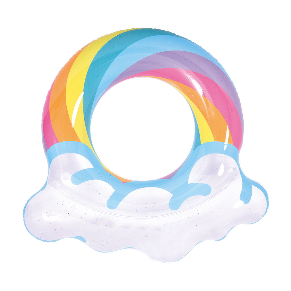 Inflatable Outdoor Swim Ring, Glitter Rainbow