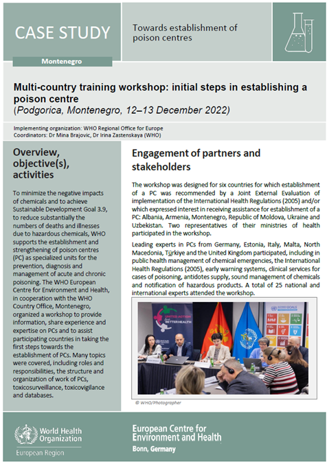 Case study - Multi-country training workshop: initial steps in establishing a poison centre
