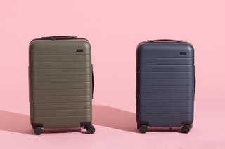 Our picks for the best hard-sided carry-on luggage, an Away The Carry-On and the Away The Bigger Carry-On.