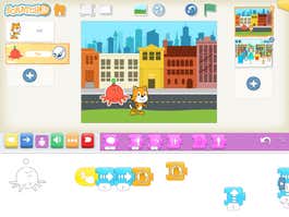 A screenshot of the ScratchJr game, one of our favorite online learning apps and games for kids. 
