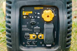 The control panel of a DeWalt DXGNI2200 portable generator