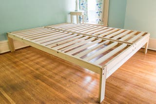 The Nomad Platform bed, without a mattress on top.