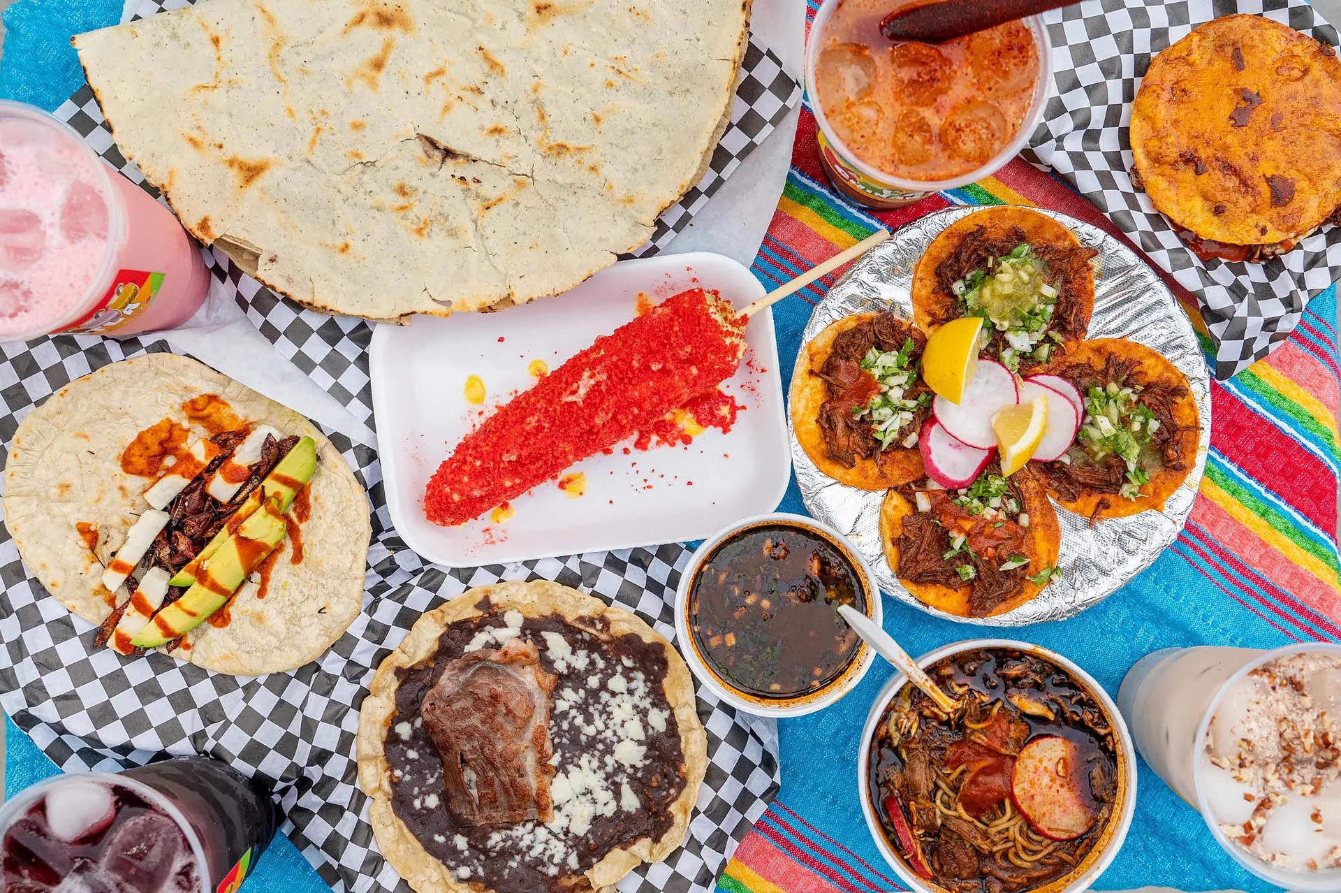 An assortment of Oaxacan dishes from La Chinantla.