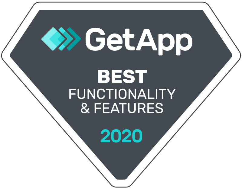 GetApp Best Functionality & Features Award Badge