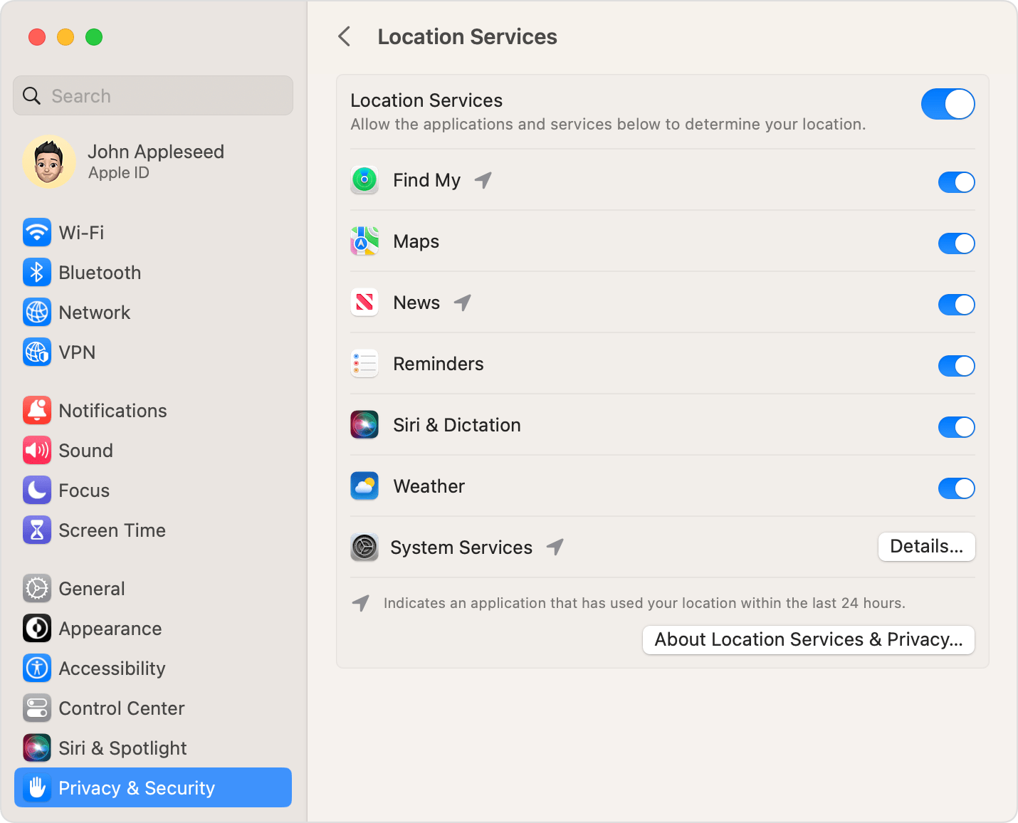 In macOS, block location-based ads.